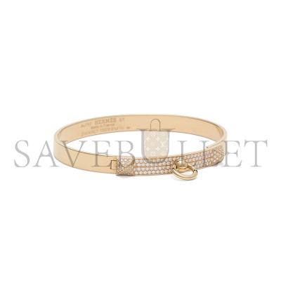 HERMÈS AN 18K ROSE GOLD & DIAMOND COLLIER DE CHIEN BRACELET 